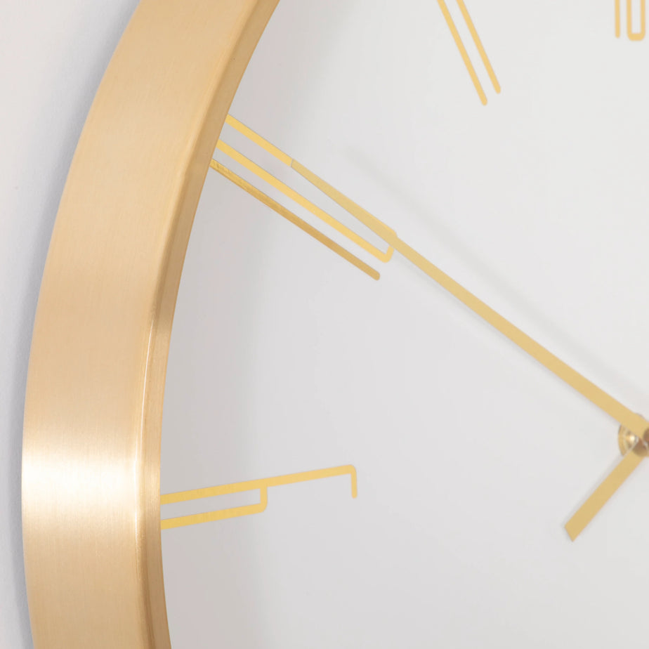 16" MODERN ANALOGUE WALL CLOCK IN GOLD FINISH