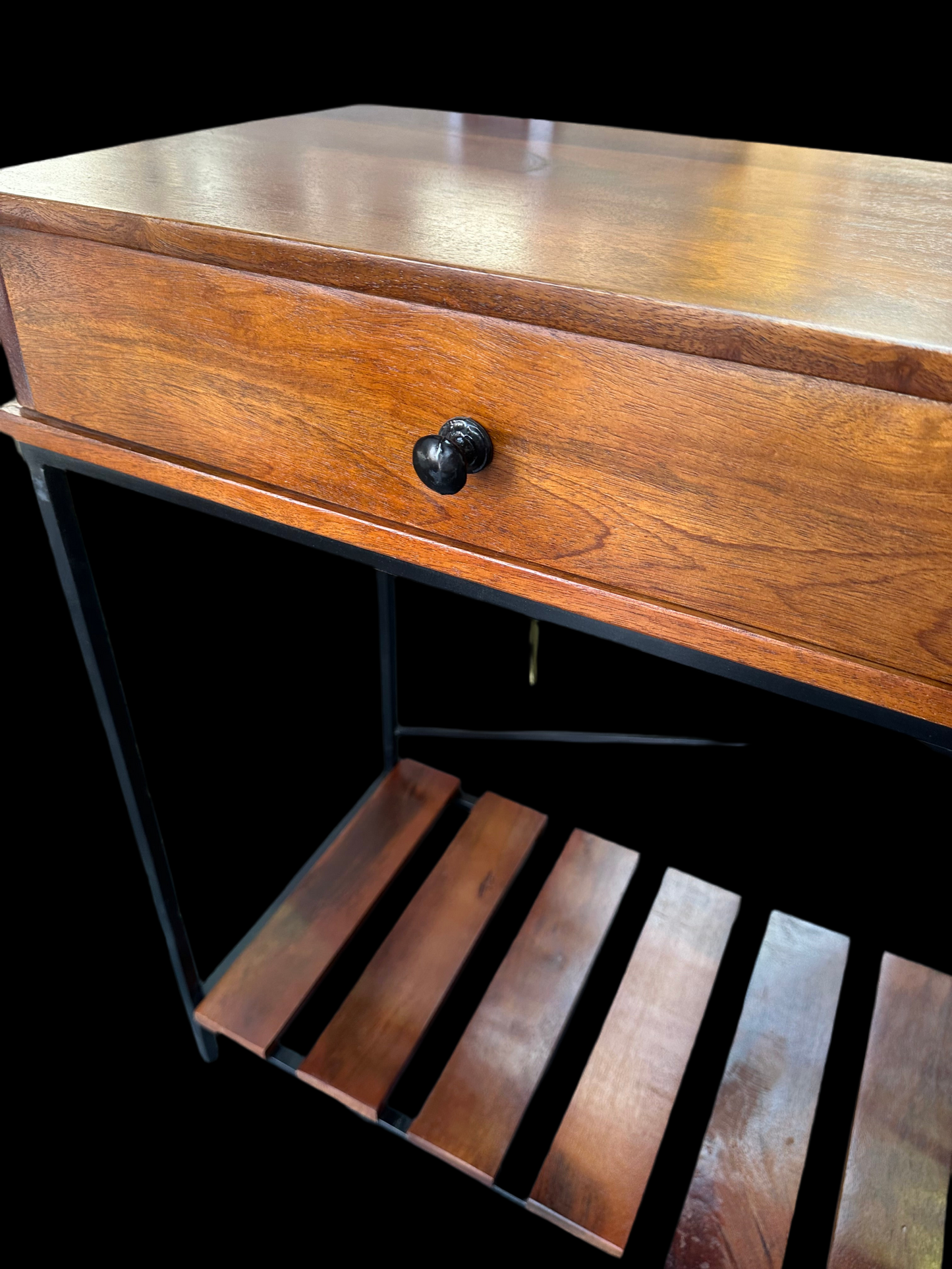 Storage Console in Dark Stained Acacia Wood