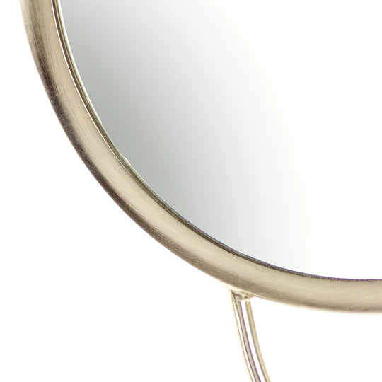 Yard Abstract Double Round Circular Wall Mirror Brass