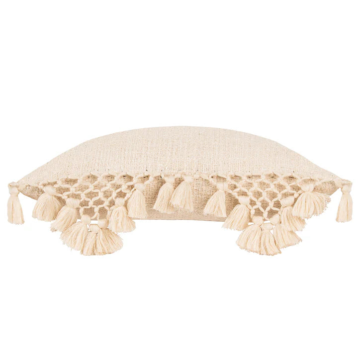 Yard Anko Macrame Tassel Trim Cushion Oatmeal