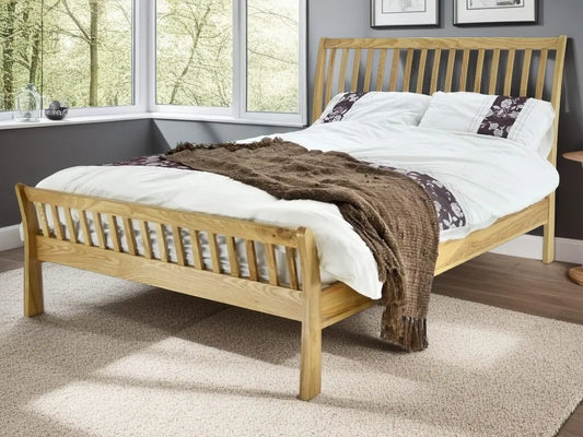 Ashton Solid Oak Sleigh Bed