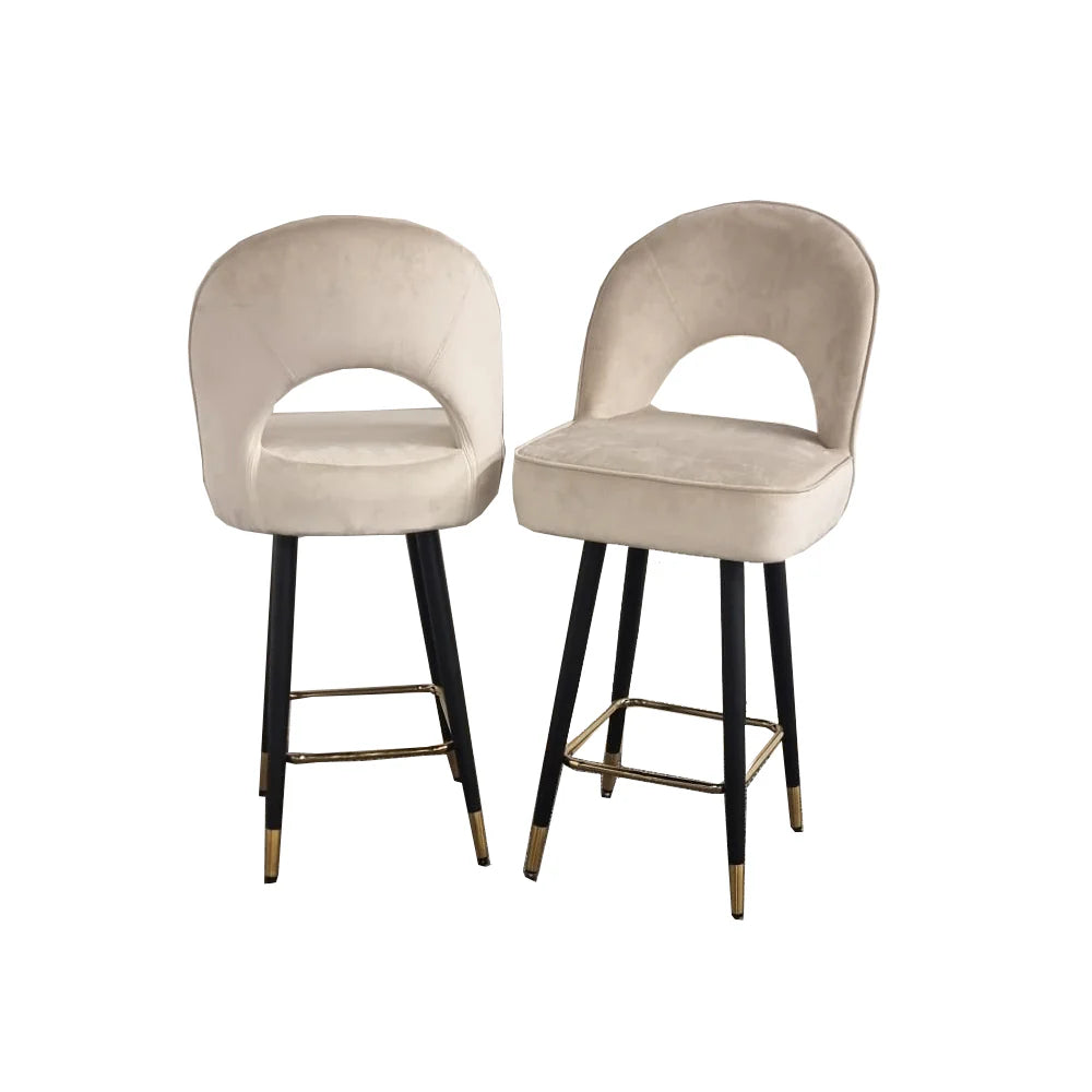 Astra Bar Stool in Cream Velvet (single)