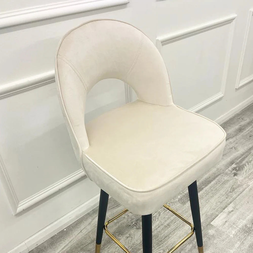 Astra Bar Stool in Cream Velvet (single)