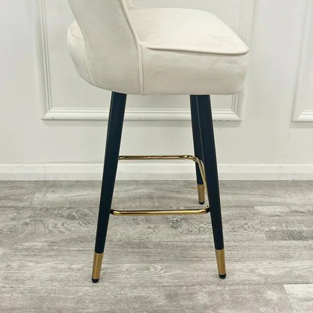 Astra Bar Stool in Cream Velvet (single)