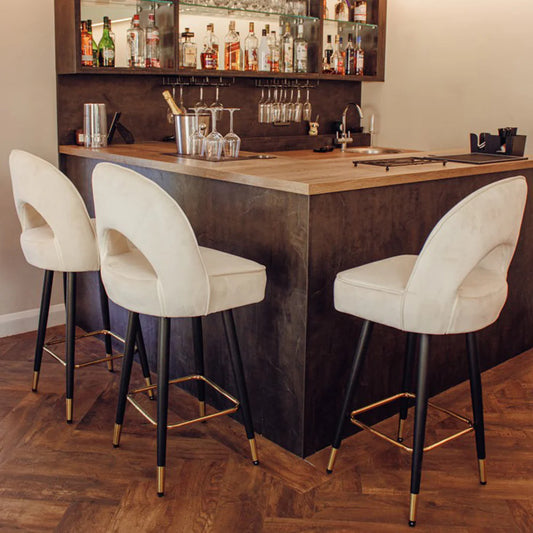 Astra Bar Stool in Cream Velvet (single)