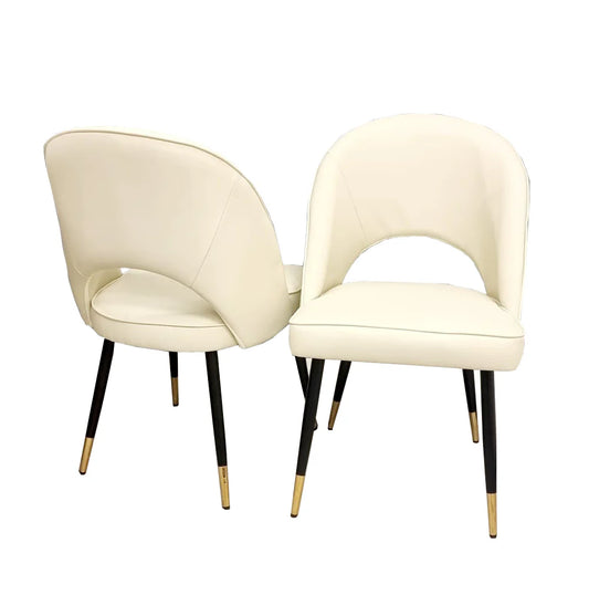 Astra Dining Chair, Cream Faux Leather