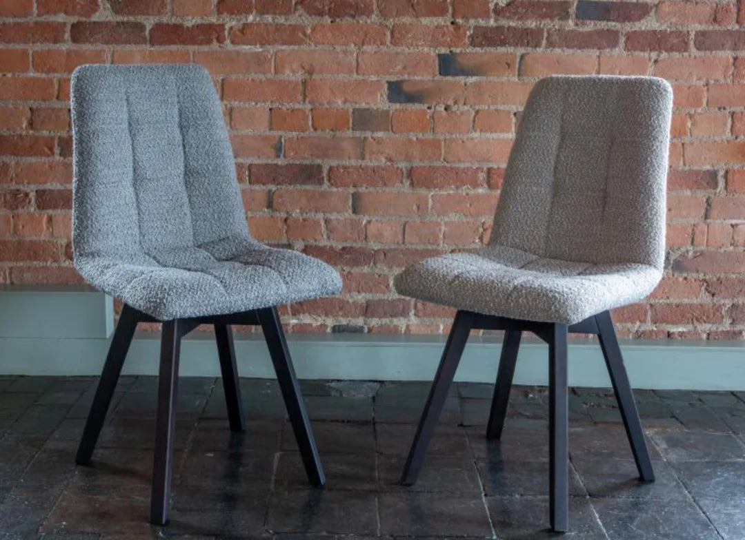 Allegro Chairs in Cologne Dove with Black Leg, Set of Two