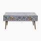 Sienna Sleek Two Drawer Bone Inlay Coffee Table