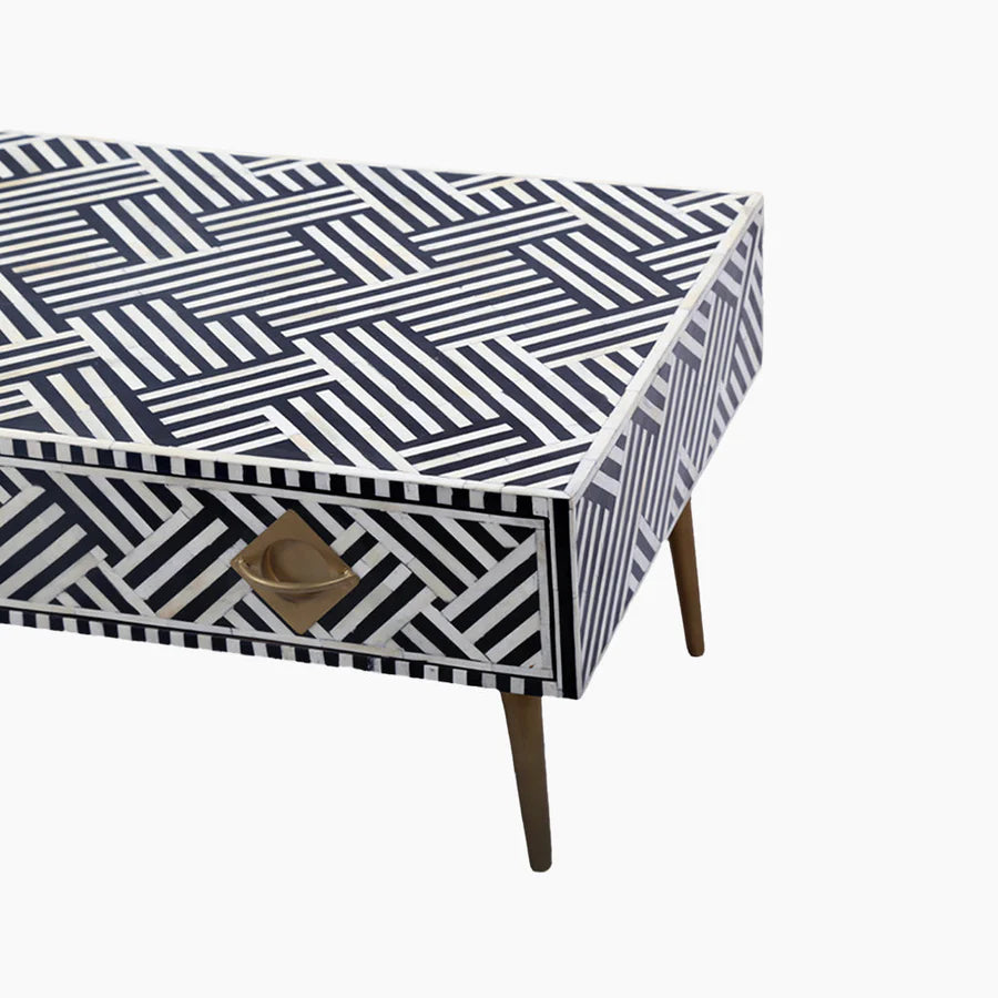 Sienna Sleek Two Drawer Bone Inlay Coffee Table