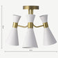 Vasilo Bathroom Flush Light, White & Brass