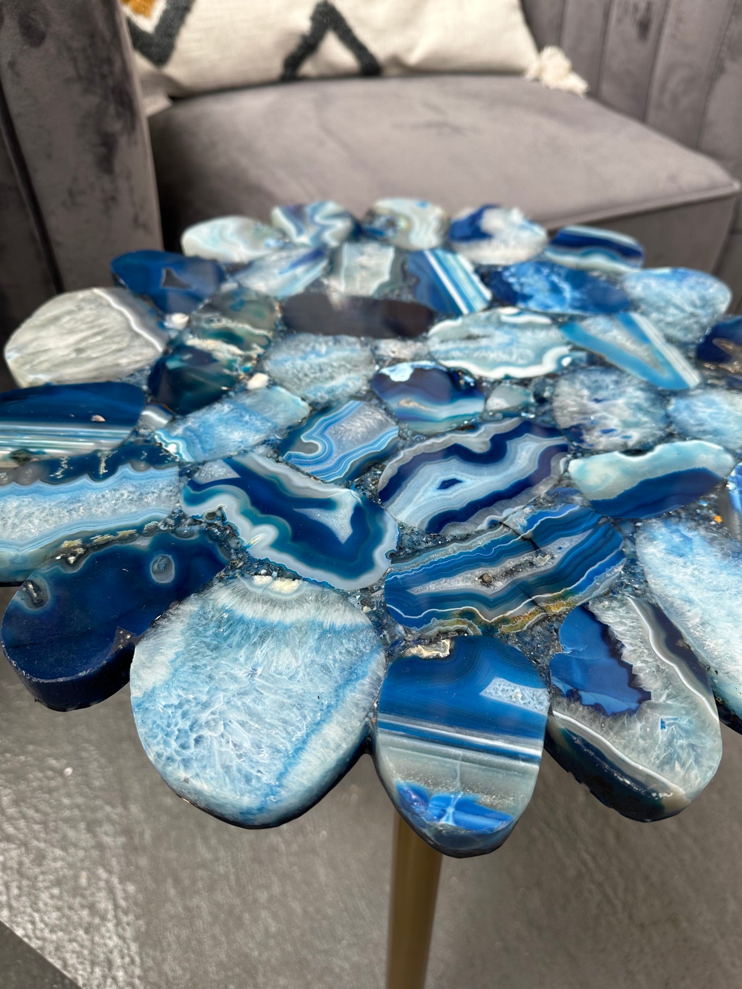 Myra Blue Agate End Table