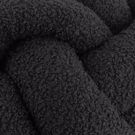 Furn Boucle Knot Fleece Cushion Black