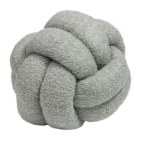 Furn Boucle Knot Fleece Cushion Silver