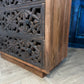 Zaayah Cut Work Wooden Three Chest of Drawers