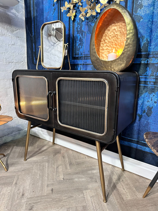 Large Industrial Retro Cabinet in Black/Bronze