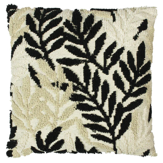 Caliko Botanical Tufted Cushion Natural/Black