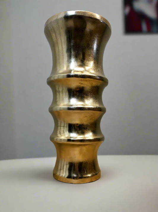 Large Gold Ripple Vase