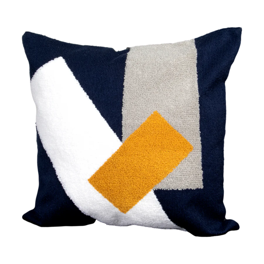 Navy Blue Abstract Boho Cushion Cover – Room Perfected