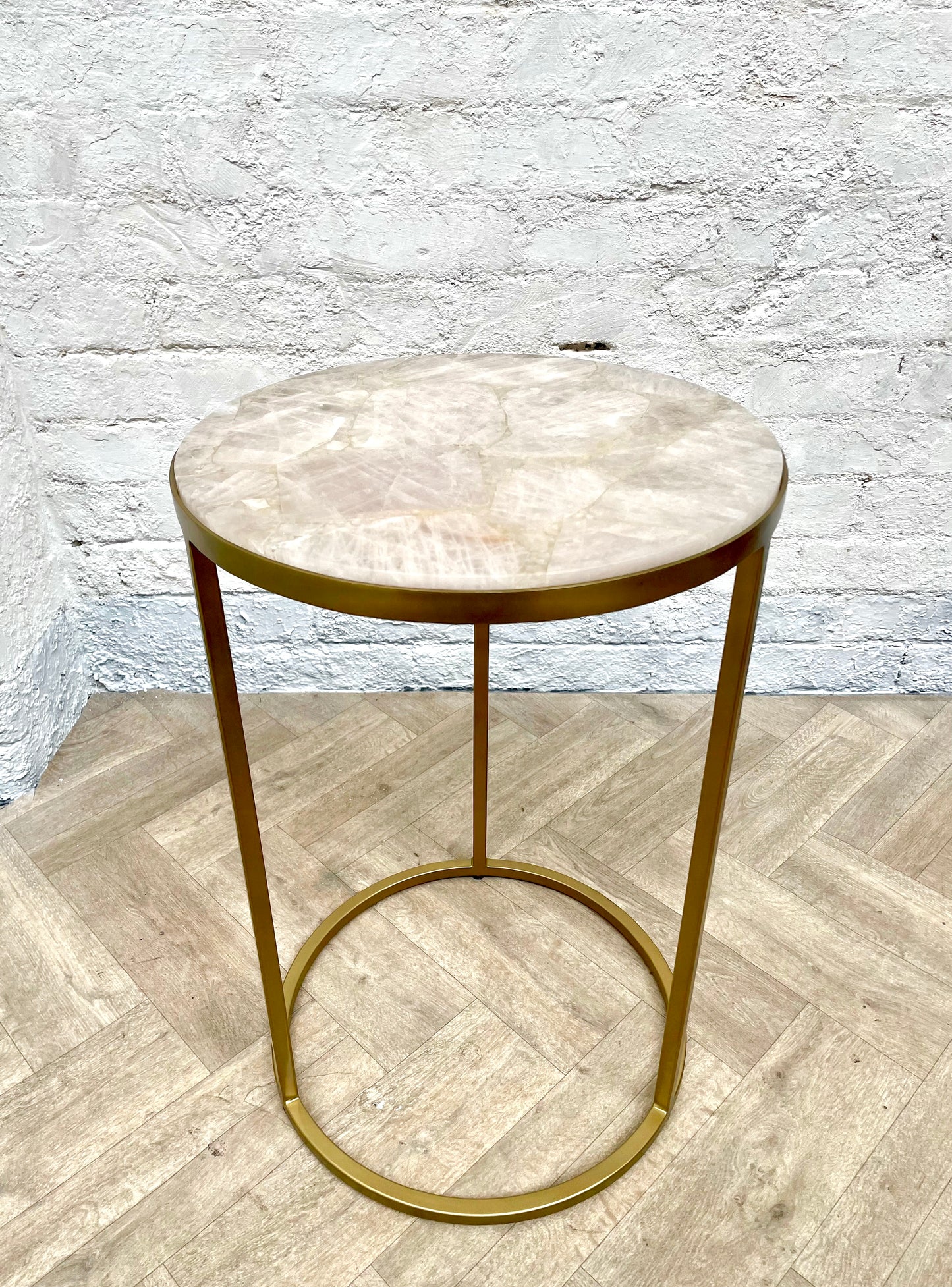 Greta Rose Quartz End Table Medium