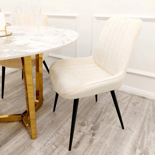 Set of 4 Dido Dining Chairs in Cream