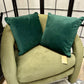 Julius  Set of 2 Velvet Cushions, 45 x 45cm, Forest Green
