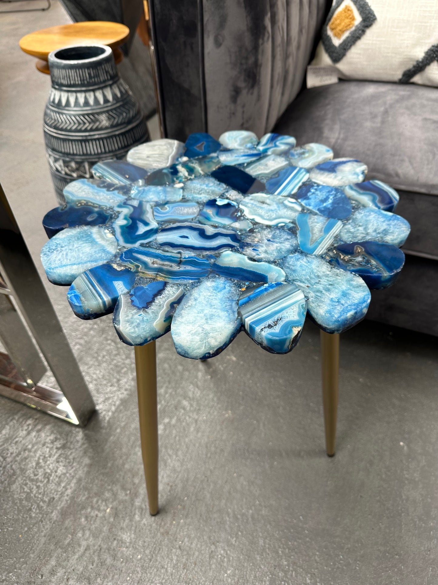 Myra Blue Agate End Table