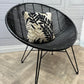 Cox & Cox Flat Rattan Occasional Chair - Black