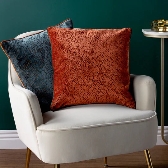 Estelle Spotted Cushion Paprika/Teal