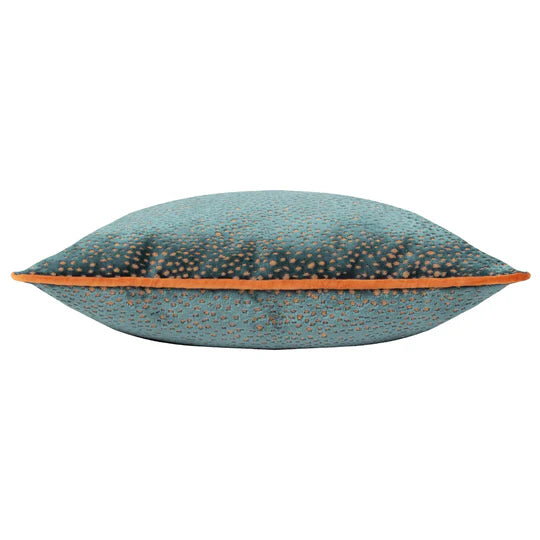 Estelle Spotted Cushion Teal/Rust