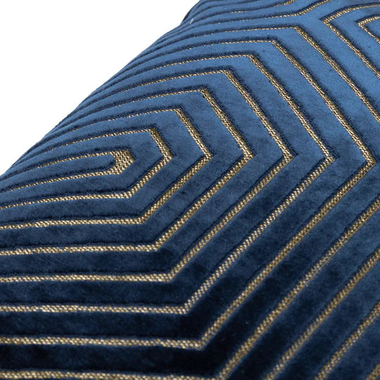 Paoletti Evoke Cut Velvet Cushion Navy