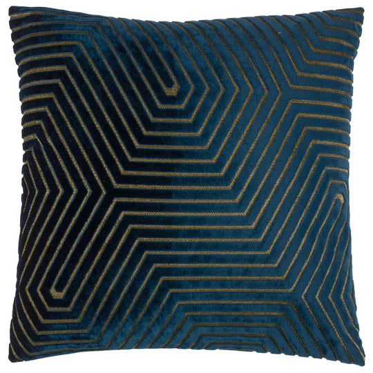 Paoletti Evoke Cut Velvet Cushion Navy