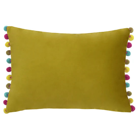 Paoletti Fiesta Velvet Cushion Bamboo/Multicolour