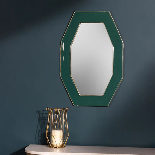 Paoletti Framed Octagonal Wall Mirror Teal