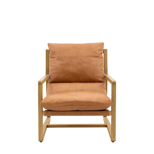 Augusta Lounge Chair Vint Brn Leather 685x930x880mm