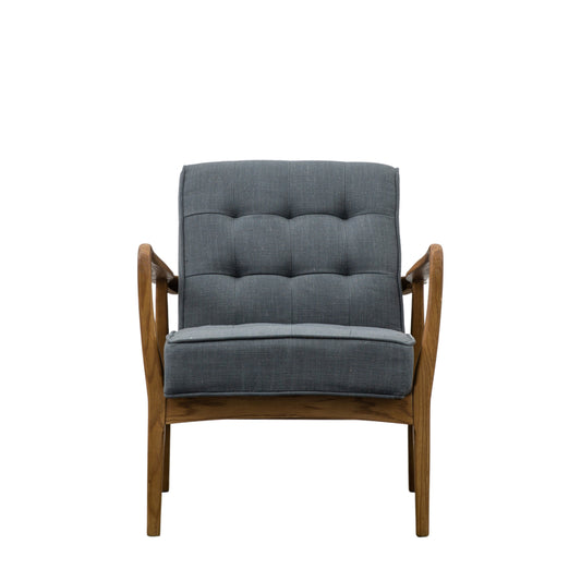 Clarence Armchair Dark Grey Linen 700x740x800mm