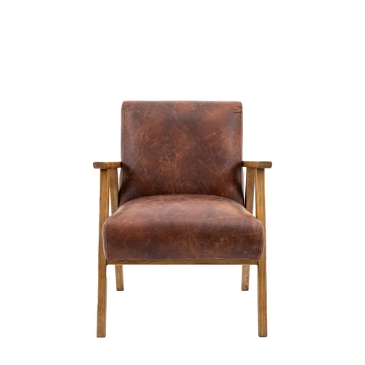 Geneva Armchair Vintage Brown Leather