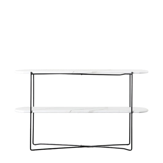 Litz Console Table White Marble 1200x320x700mm