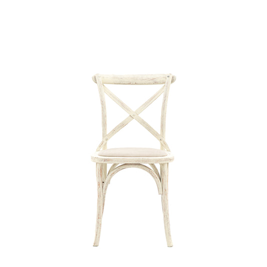 Cafe Chair White Linen Set of Two