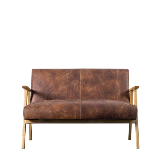 Geneva 2 Seater Sofa Vintage Brown Leather