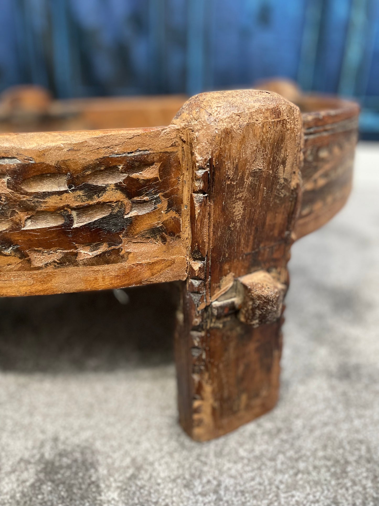 Rustic Etched Wood Coffee Table