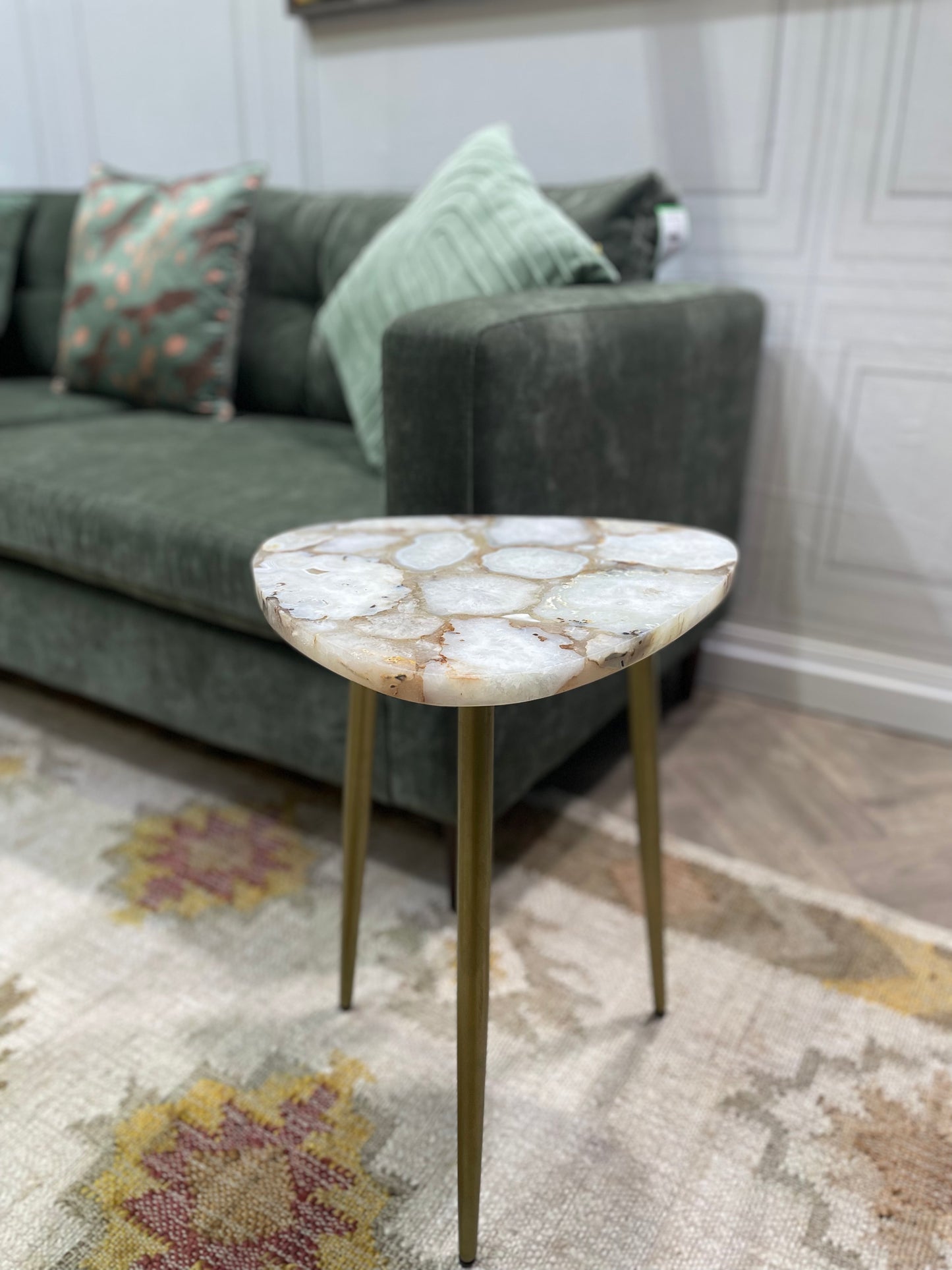 Amara White Agate End Table