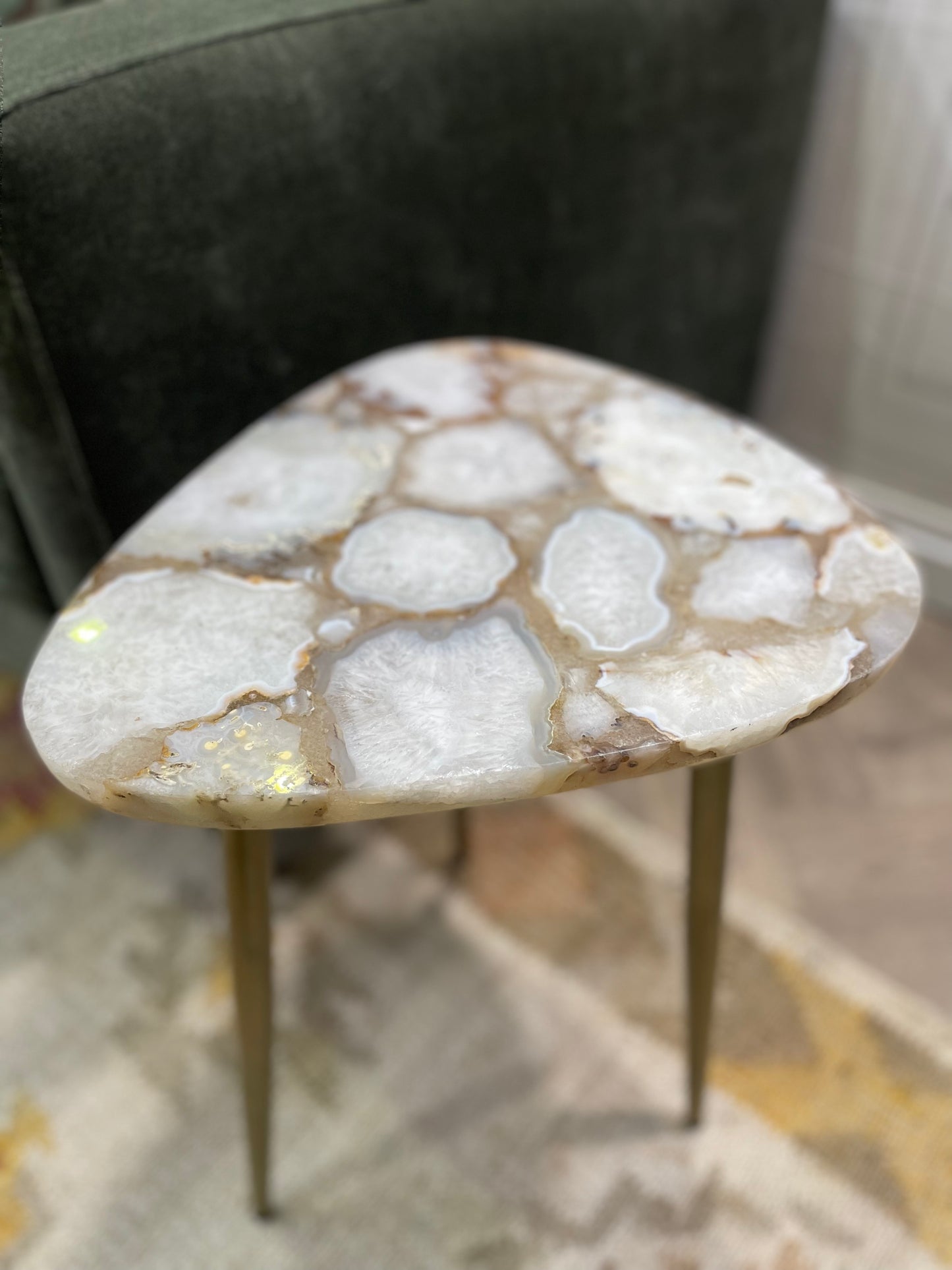 Amara White Agate End Table