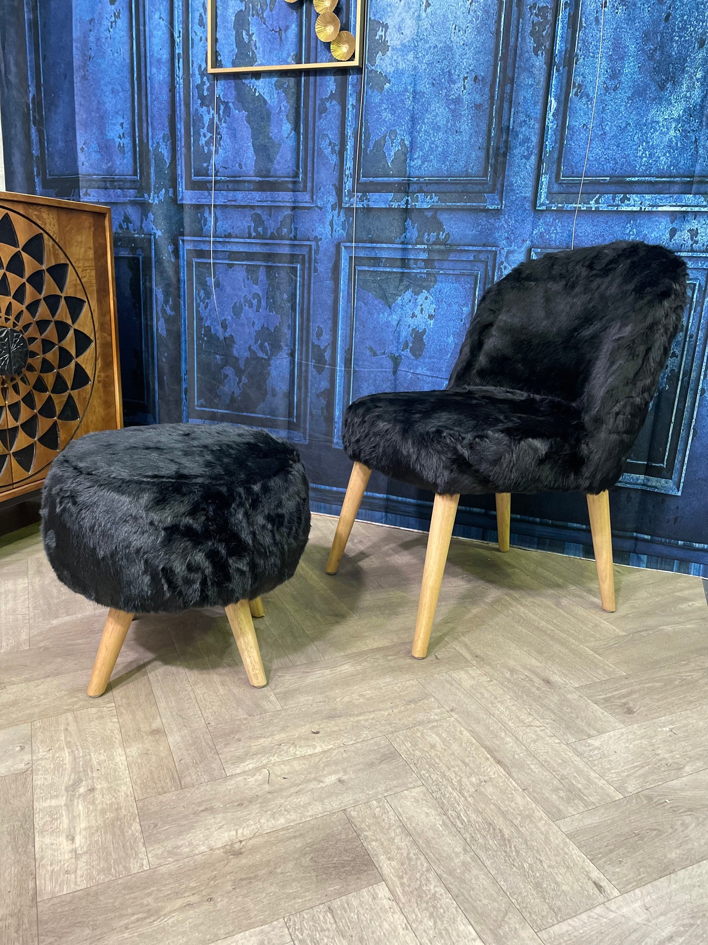 Cabaret Black Fur Effect Chair