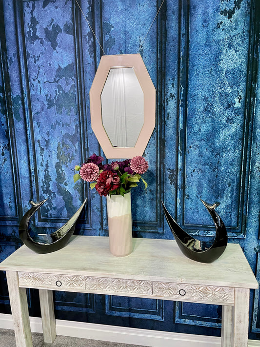 Paoletti Framed Octagonal Wall Mirror Pink