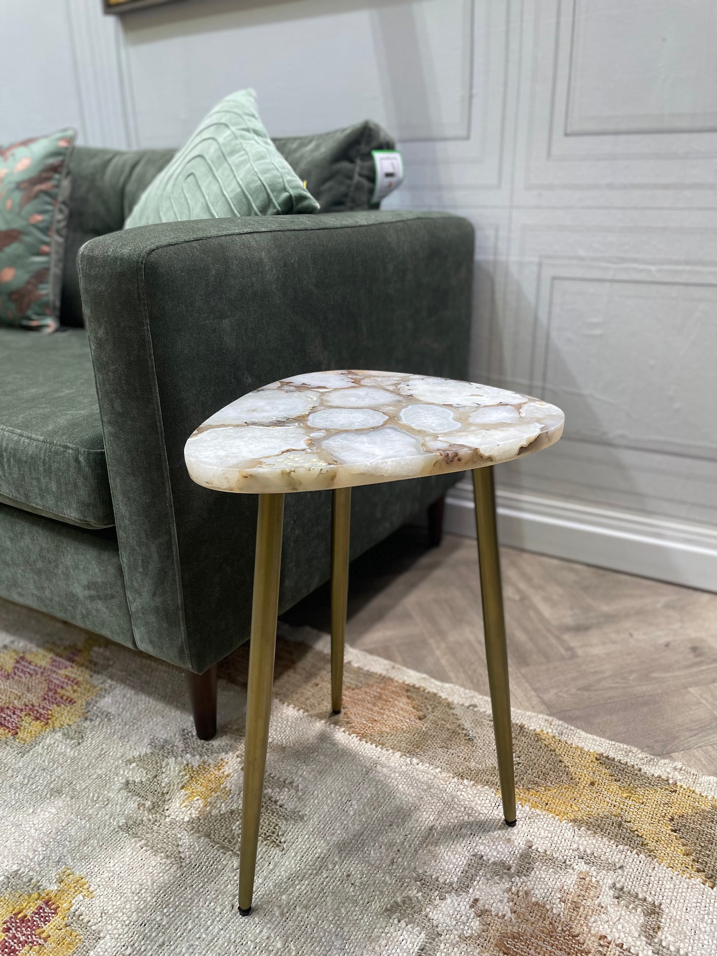 Amara White Agate End Table