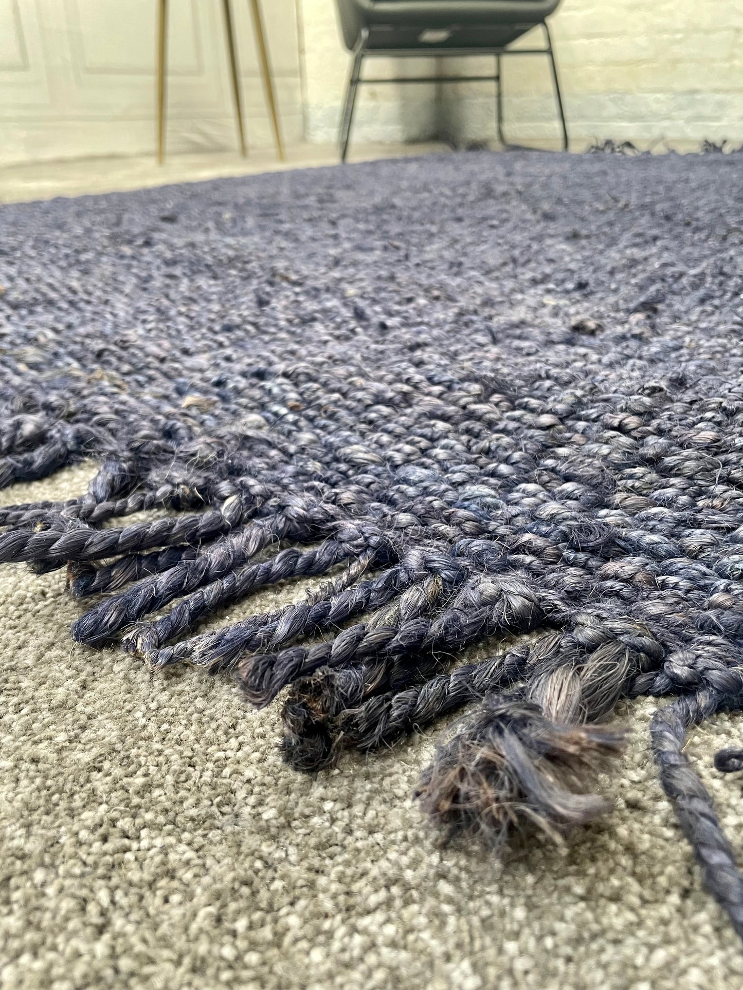 Chunky Navy Jute Rug 120 x 180cm