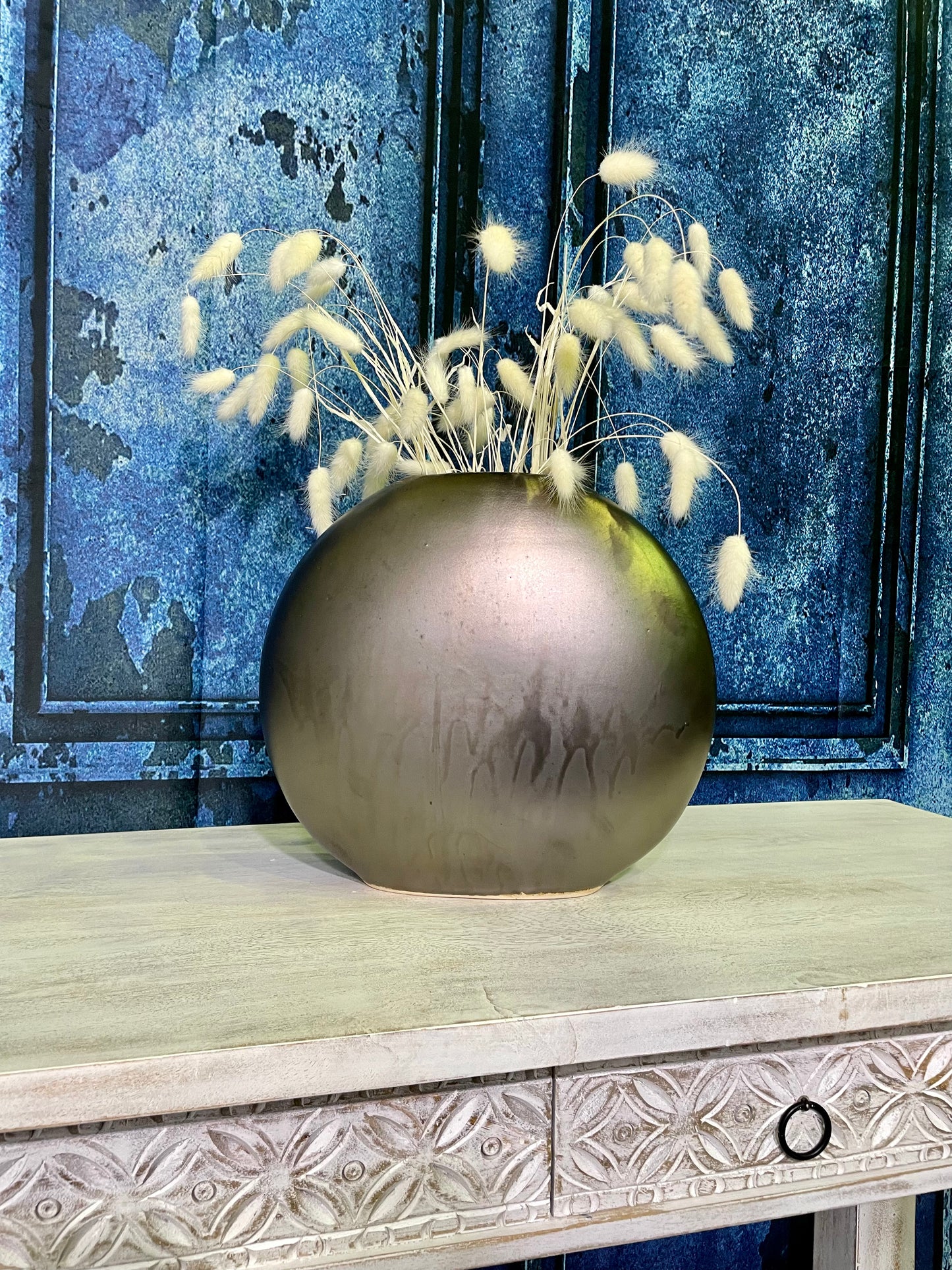 Aged Bronze Moon Vase