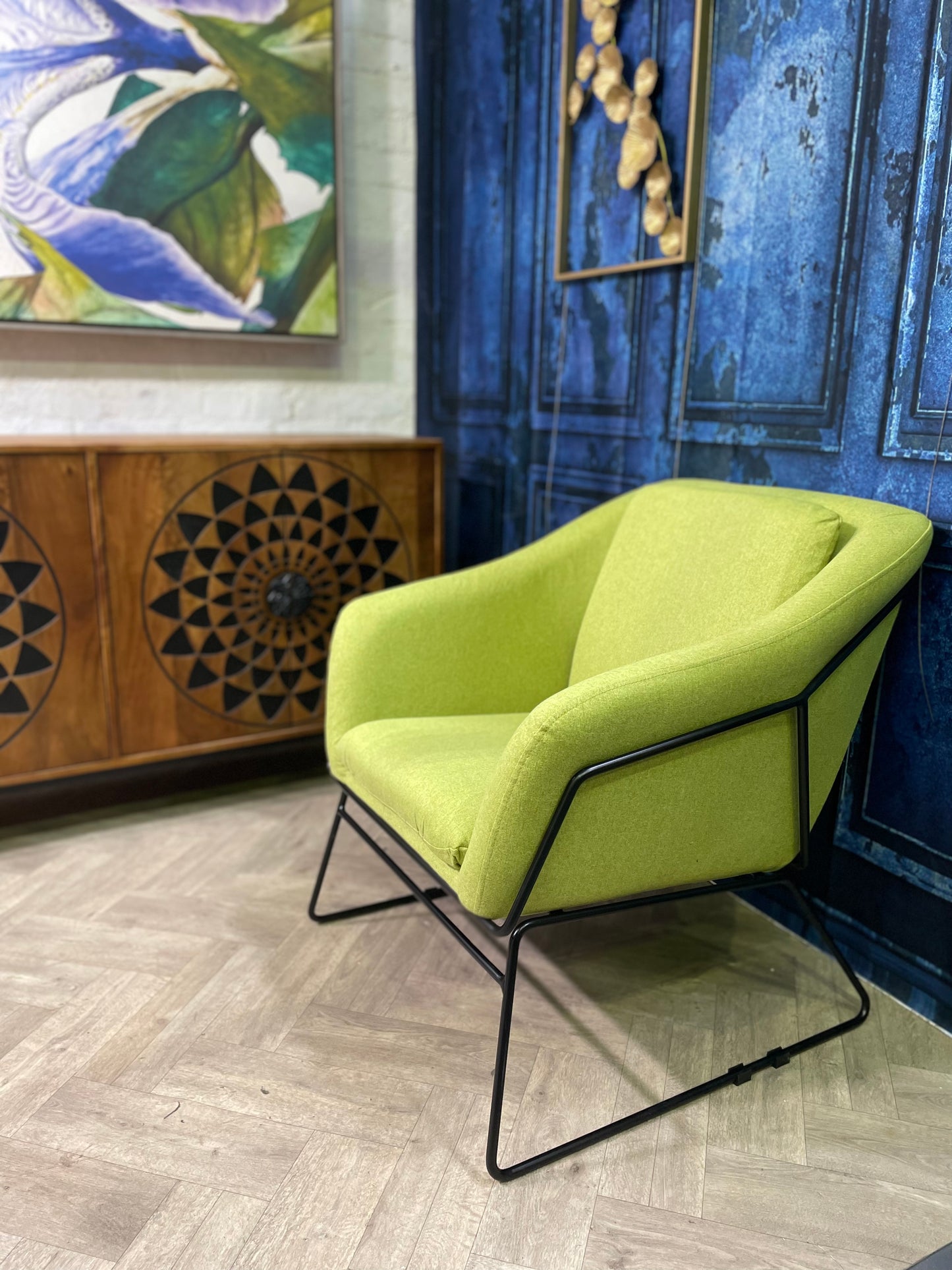 Stockholm Green Accent Velvet Armchair