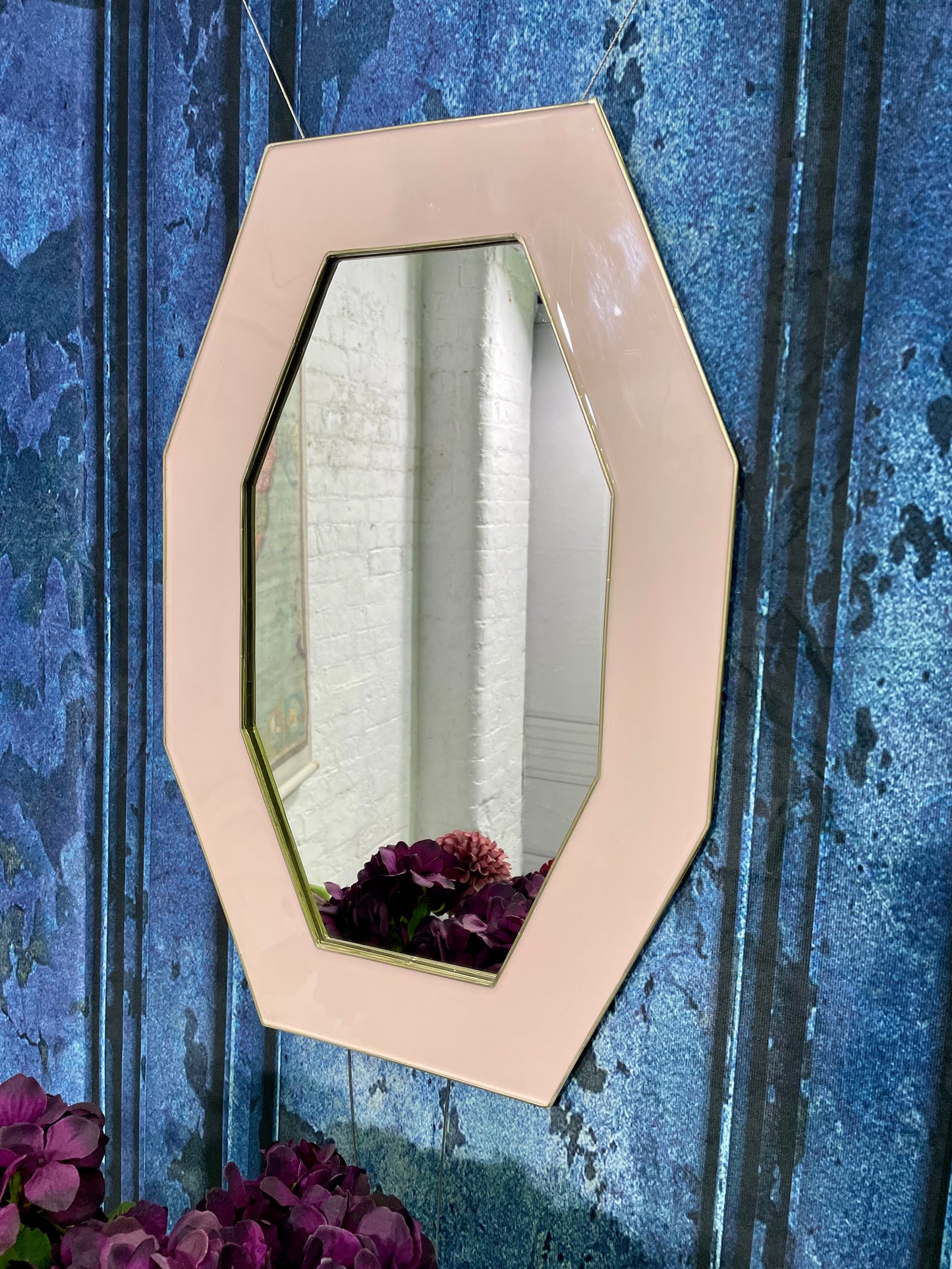 Paoletti Framed Octagonal Wall Mirror Pink