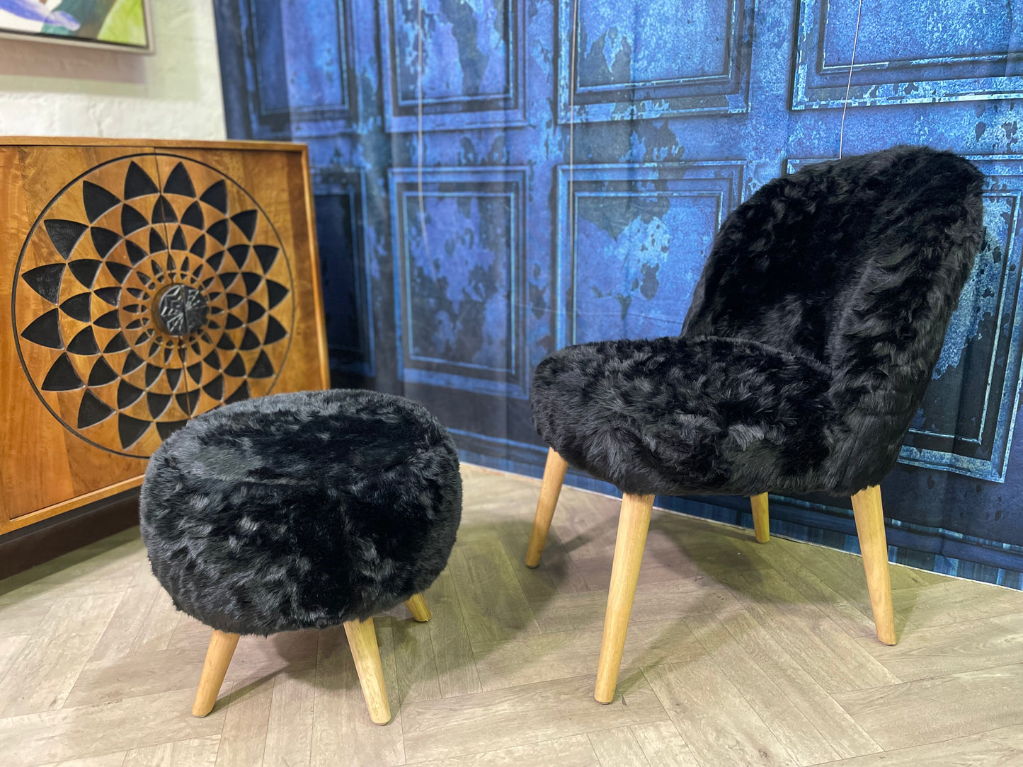 Cabaret Black Fur Effect Chair